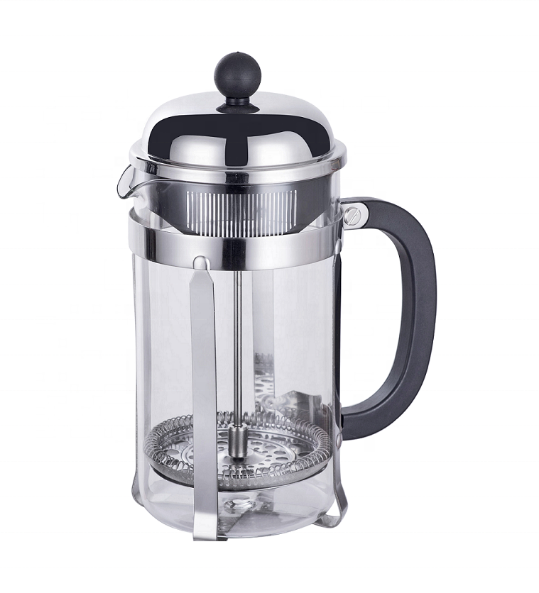 French Press Coffee Maker Heat Resistant Borosilicate Coffee Press with Filter Brew Coffee and Tea Glass Carafe 600ML