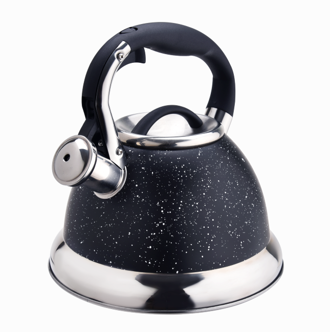 Black color whistling tea kettle