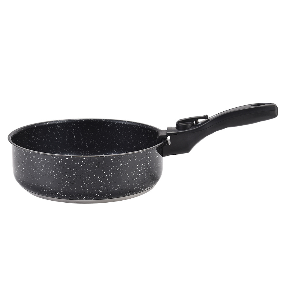 Stackable grill pan non-stick frying pan with removable handle pans for home and camping