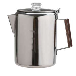 Percolator Coffee Maker Pot 9 Cups Stainless Steel Material Brew Coffee On Fire Grill or Stovetop for Camping