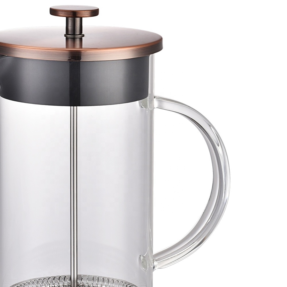 French Press Double Wall Glass Coffee Maker with Borosilicate Glass and TPR Base