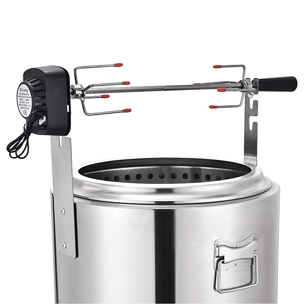 Large Stainless Steel Smokeless Fire Pit Portable Outdoor Camp Stove for Wood & Charcoal Grill for outside BBQ Patio