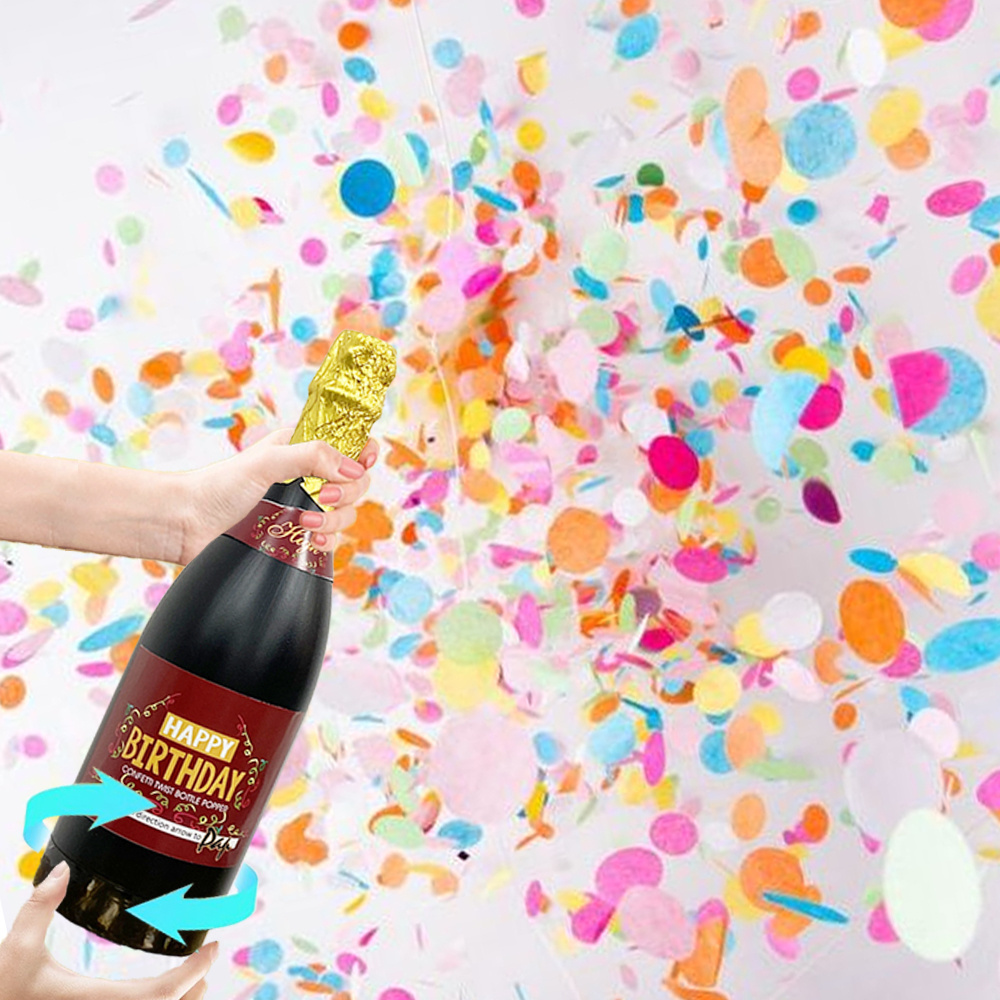 New Wine Bottle Confetti cannon Festival Occasion Decoration Confetti Popper With Custom For Wedding Birthday Confetti cannon