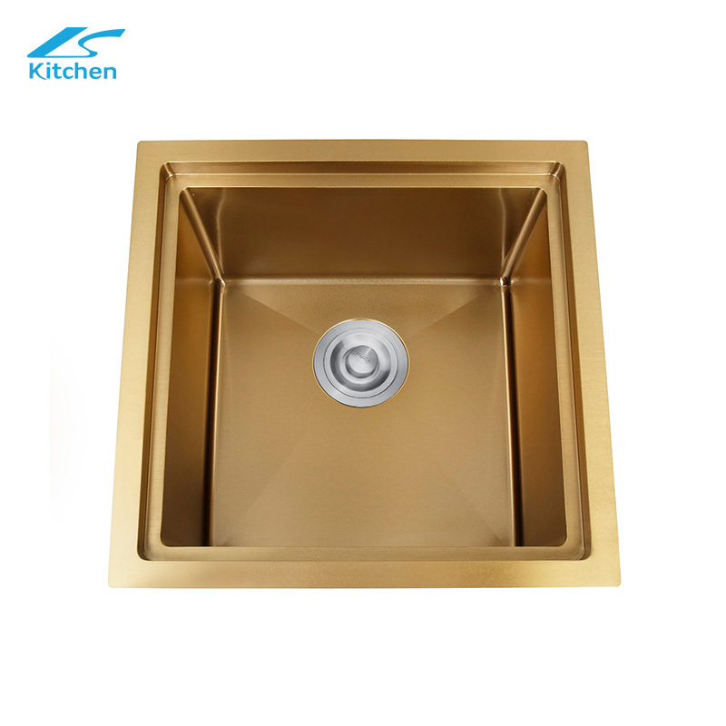 Ho't Price Gold Double Bowl Stainless Steel Kitchen Sink Kitchen Counter Sink With Drainboard