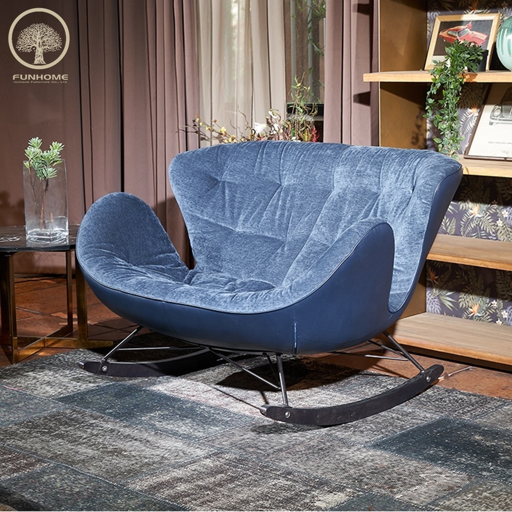 Modern Round Rocking Chair Double Rocking Chair Relaxing Sofa Chair