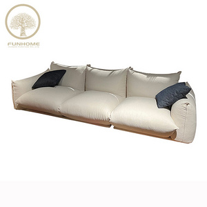 U Shape White Color Modular Sectional Cloud Sofa