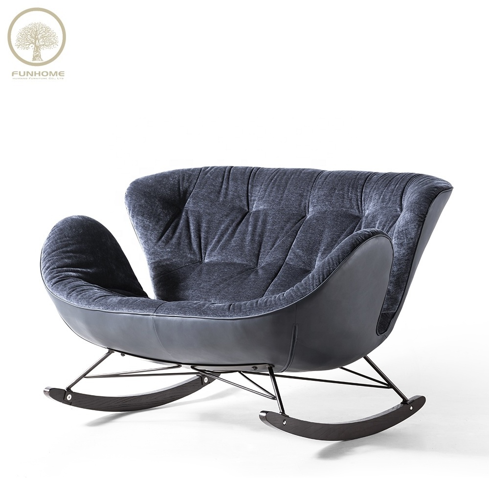 Modern Round Rocking Chair Double Rocking Chair Relaxing Sofa Chair