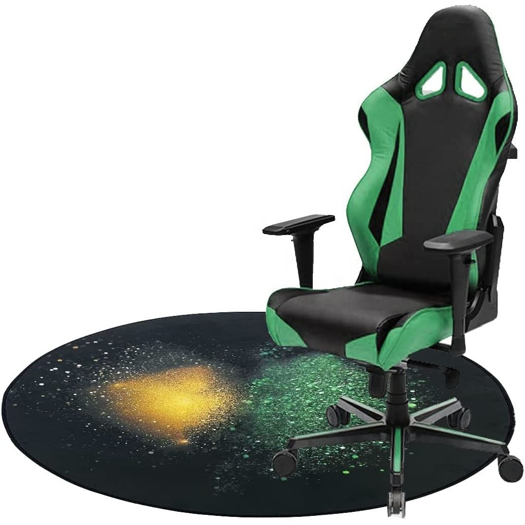 Non-Slip Customized Logo Printed Circular Desk Rugs Office Gaming Rolling Chair Rugs for Home Decor