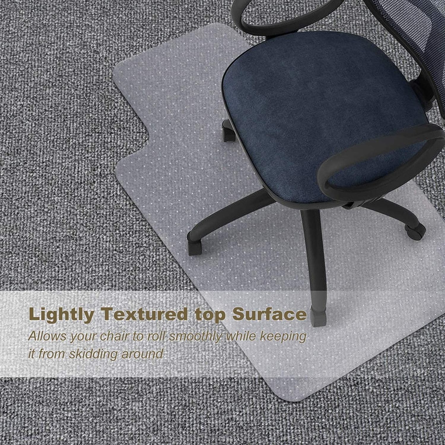 Luxury Grip PVC Vinyl Plastic Office Chair Floor Mats for High Pile Carpet Floor Protector