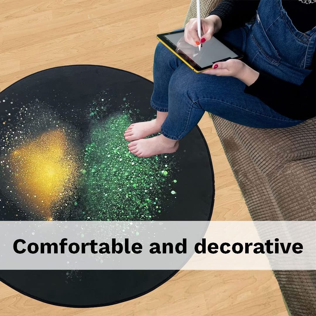 Non-Slip Customized Logo Printed Circular Desk Rugs Office Gaming Rolling Chair Rugs for Home Decor