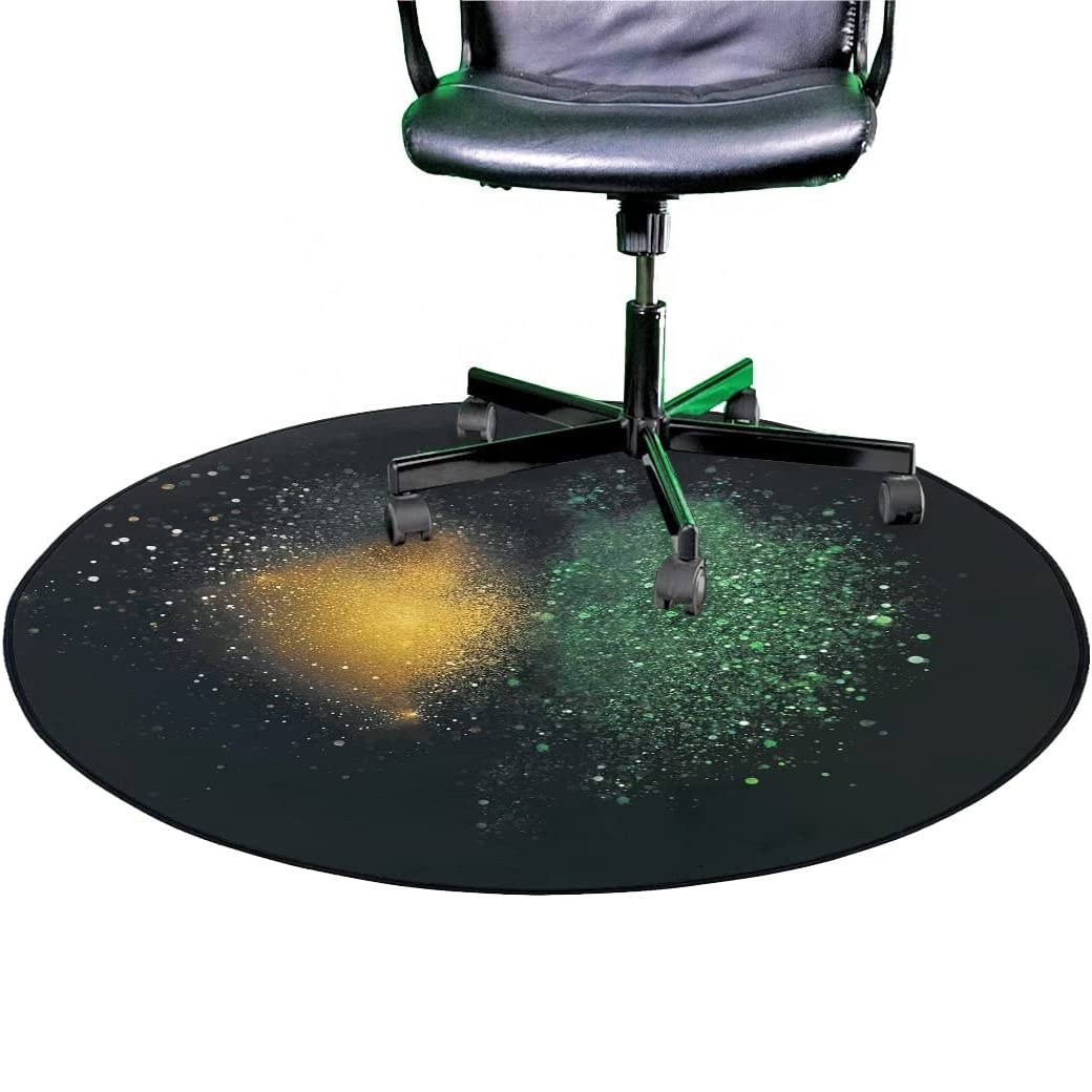 Non-Slip Customized Logo Printed Circular Desk Rugs Office Gaming Rolling Chair Rugs for Home Decor