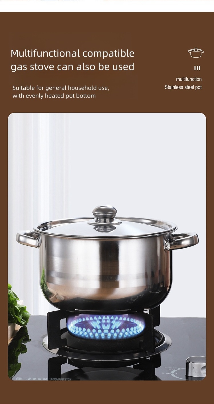 Wear and drop resistant kitchen utensils set cookware pots natural color non stick stainless steel cooking pots