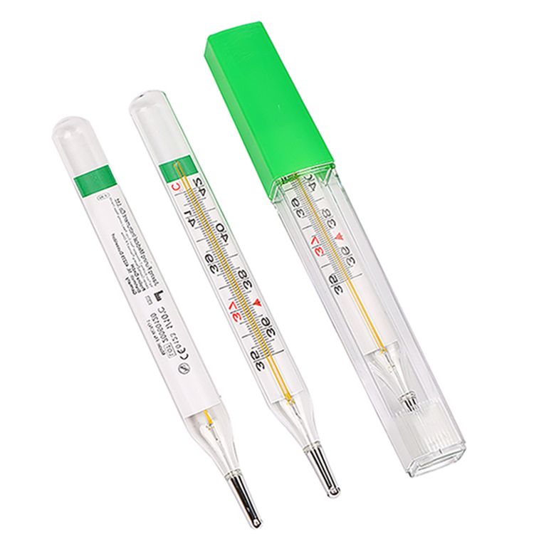 Green Case With A Good Price Double Scale Gallium Mercury Free Glass Thermometer With Fahrenheit Degree