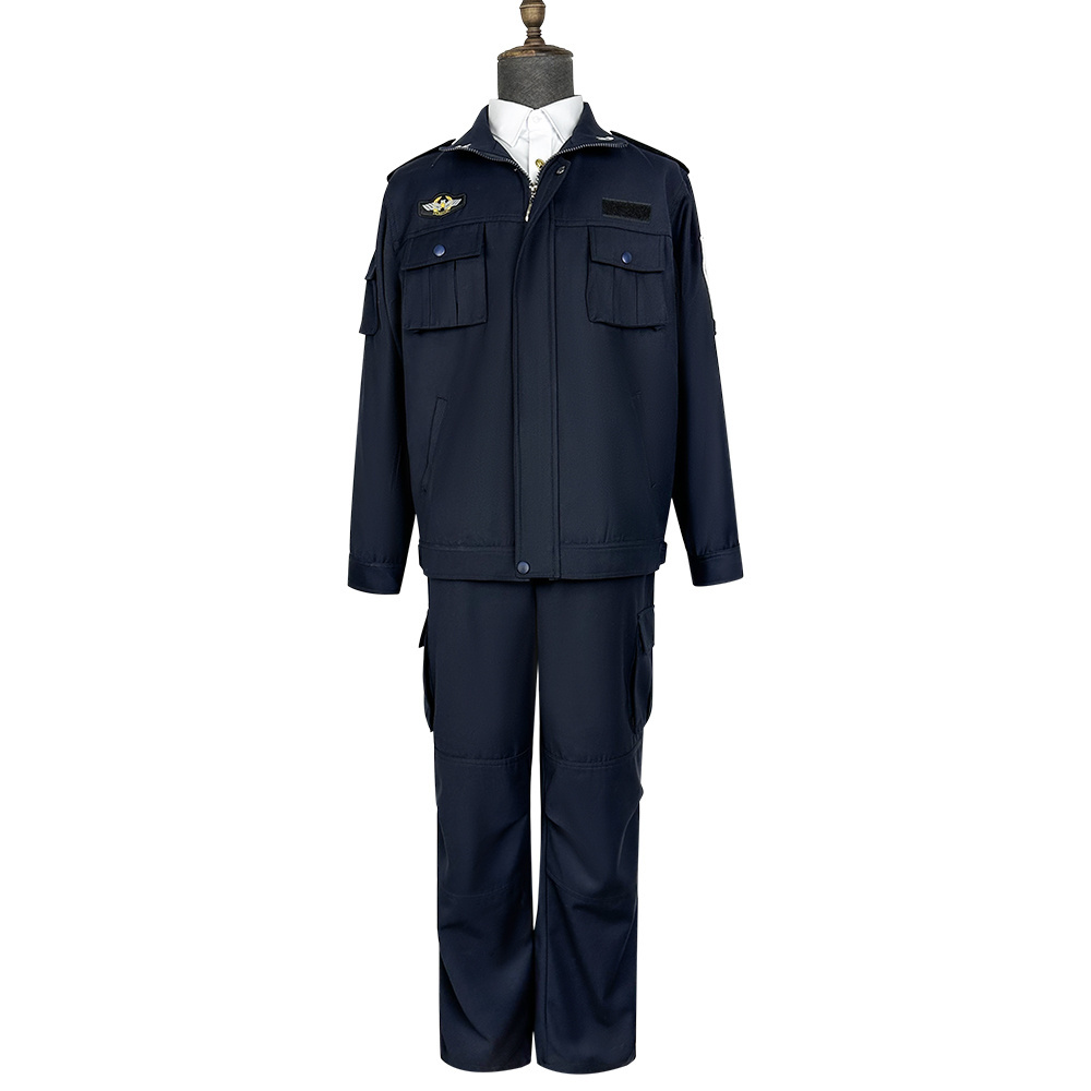 Warm winter Security Guard Uniform Jacket with thick lining Customized Logo Windproof Work coat For Men and women