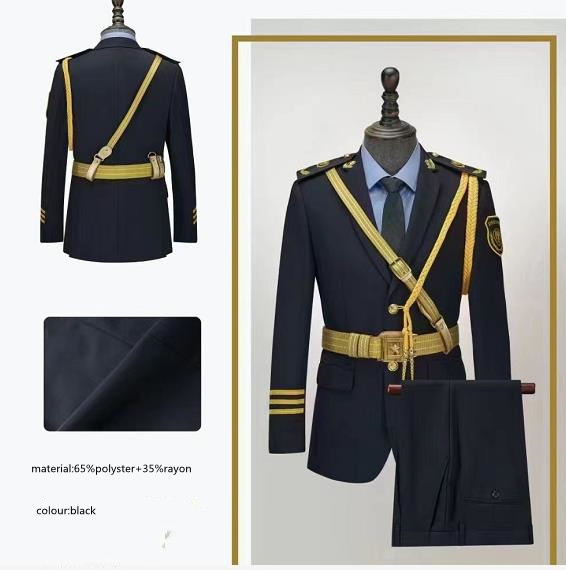 Design Classic black Color Security Guard Uniform Coat+Pants