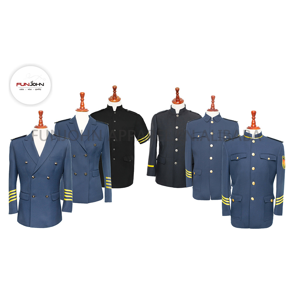 wholesale best TR fabric hotel doorman security guard dress sample for security uniform with epaulettes band