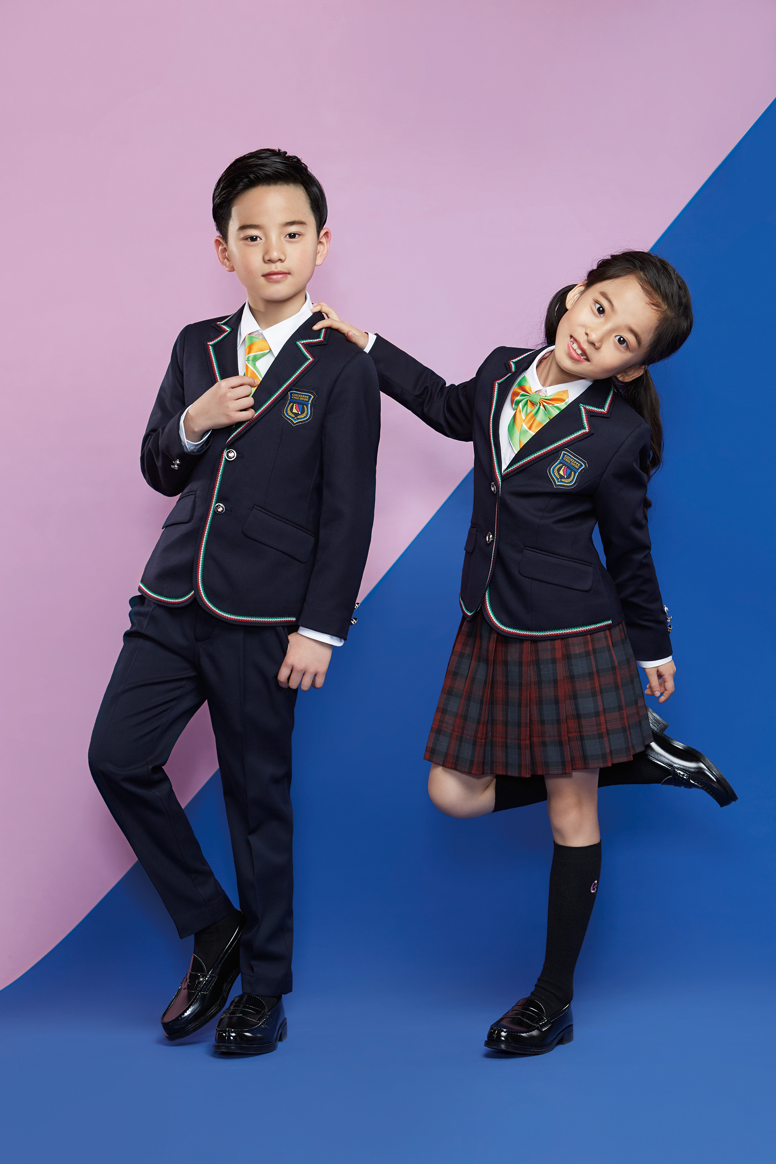 China factory custom school uniforms green and gold school kids blazer for winter