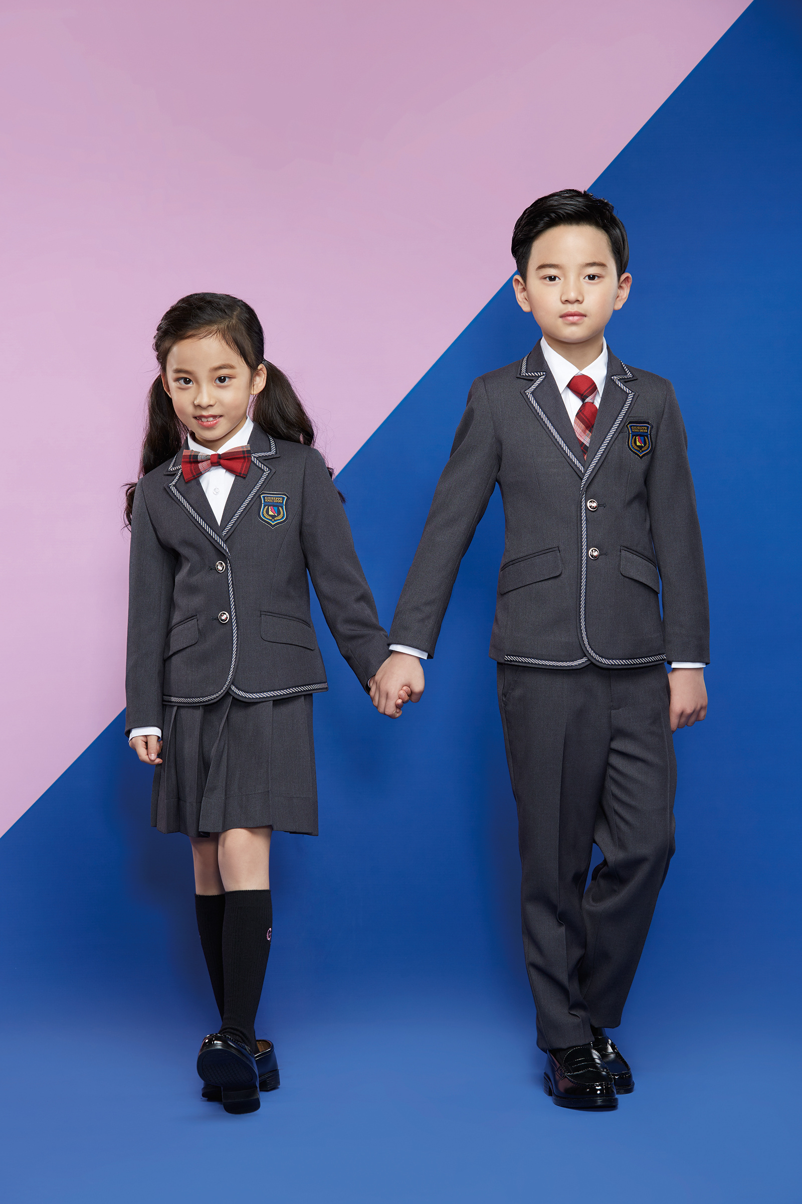 China factory custom school uniforms green and gold school kids blazer for winter