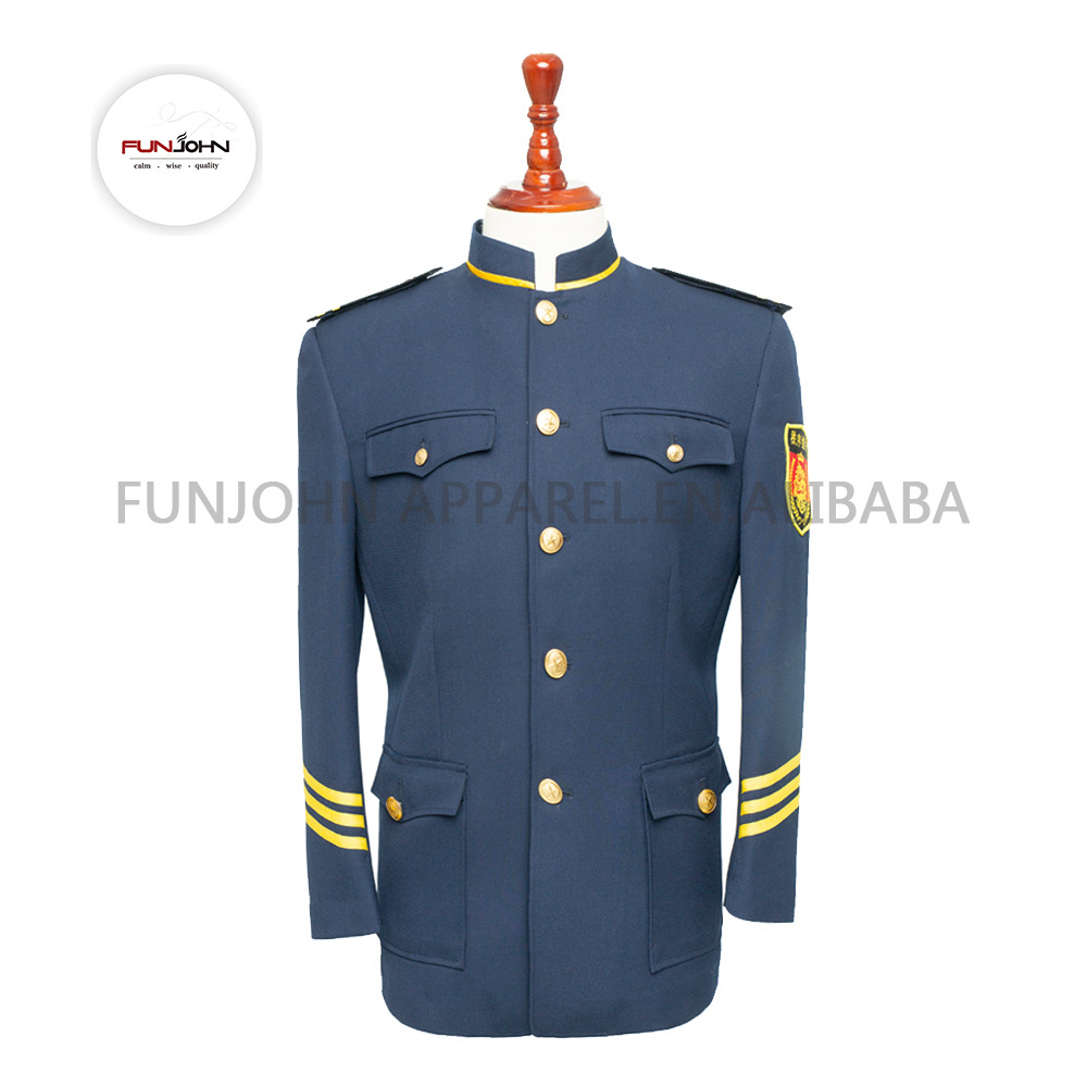 wholesale best TR fabric hotel doorman security guard dress sample for security uniform with epaulettes band