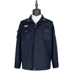 Warm winter Security Guard Uniform Jacket with thick lining Customized Logo Windproof Work coat For Men and women