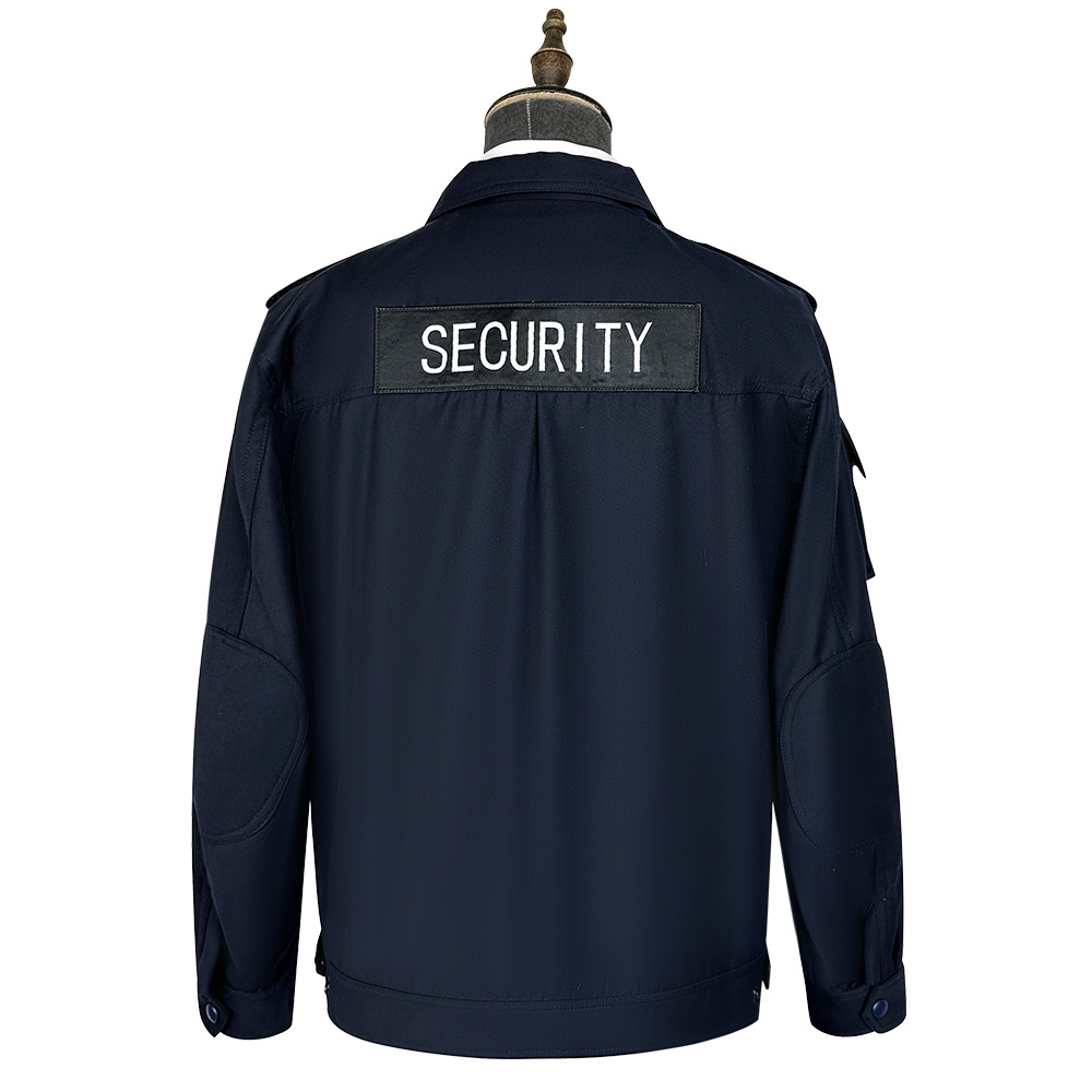 Warm winter Security Guard Uniform Jacket with thick lining Customized Logo Windproof Work coat For Men and women