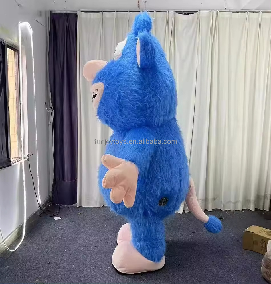 Blue Cool Mouse Buba Inflatable Mascot Costume Unisex Adult Walking Plush Costume for Adult Mascot Costume