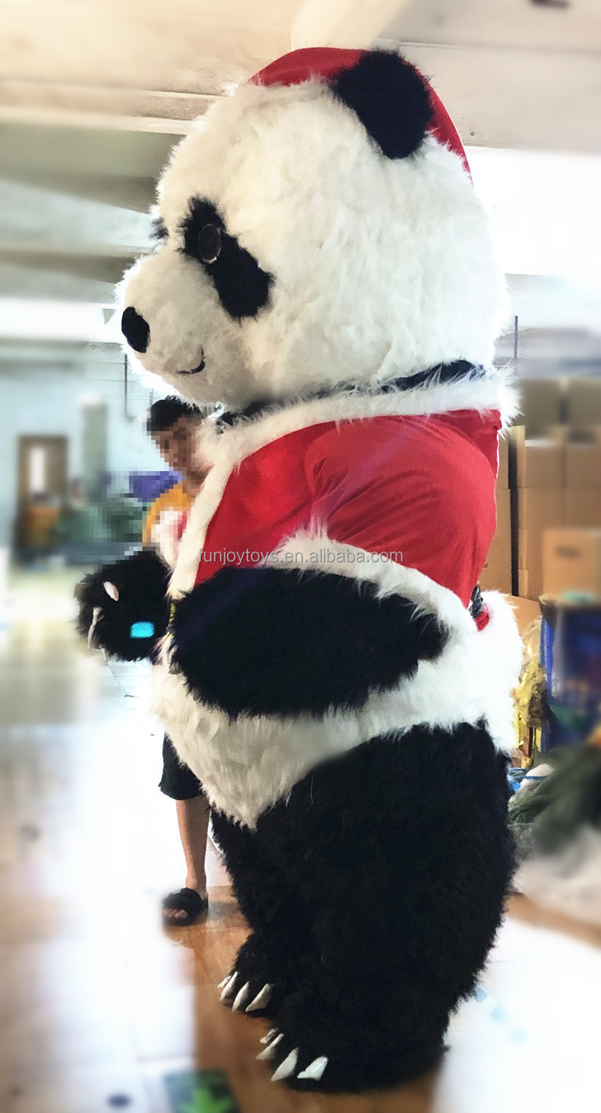 2/2.6/3 Meter Unisex Inflatable Christmas Panda Mascot Costume for Adults Walking Plush Available for Sale