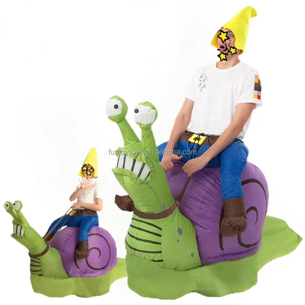 Halloween Funny Inflatable Ride Snail Costume Animal Cosplay Suit Suitable For Adult And Child Carnival Party