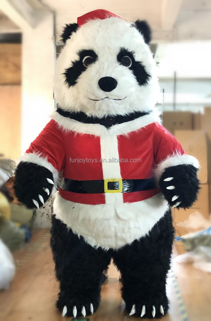 2/2.6/3 Meter Unisex Inflatable Christmas Panda Mascot Costume for Adults Walking Plush Available for Sale