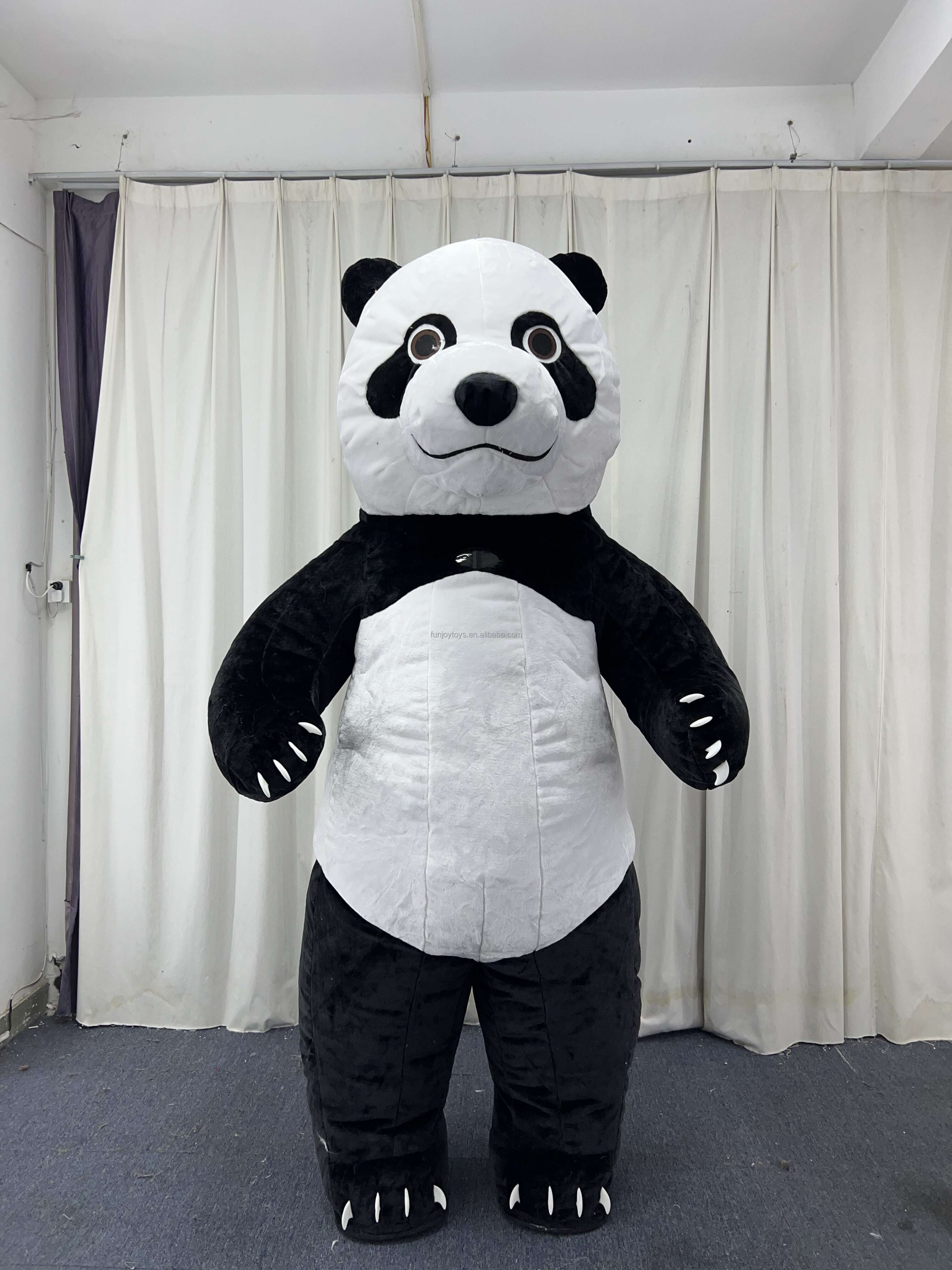 Summer 2/2.6/3meter short fur inflatable panda mascot costume for sale