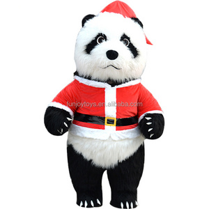 2/2.6/3 Meter Unisex Inflatable Christmas Panda Mascot Costume for Adults Walking Plush Available for Sale