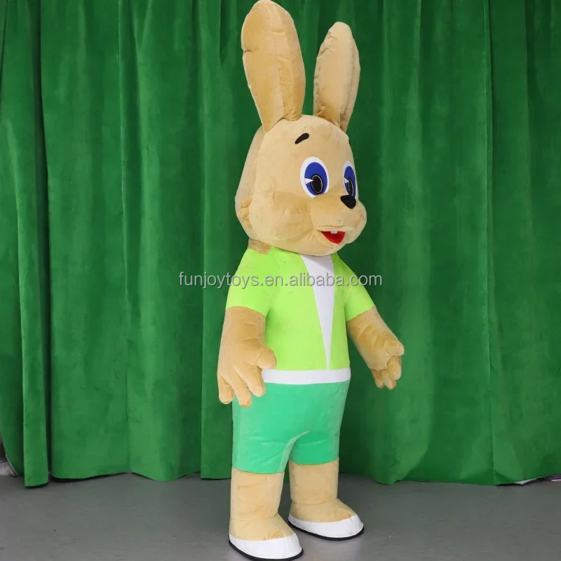 Cartoon Rabbit Inflatable Mascot Costume for Adults Wearing Plush Walking Advertising Campaign Mascot Carnival Props