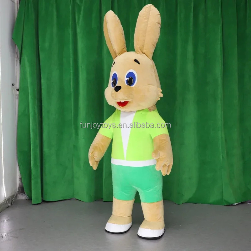 Cartoon Rabbit Inflatable Mascot Costume for Adults Wearing Plush Walking Advertising Campaign Mascot Carnival Props