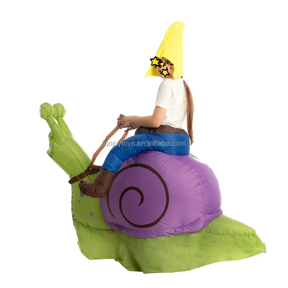 Halloween Funny Inflatable Ride Snail Costume Animal Cosplay Suit Suitable For Adult And Child Carnival Party