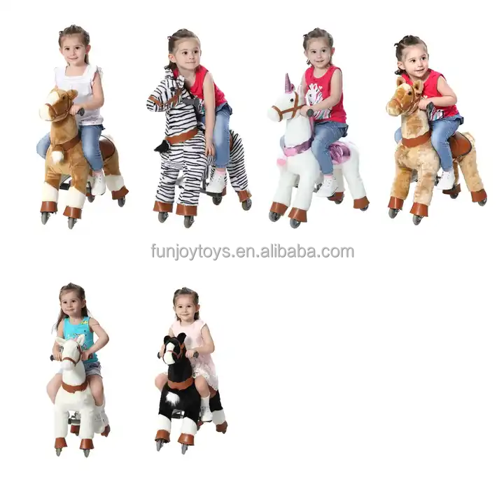 Commercial Grade Mechanical Plush Horse Children's Riding Animal Toy Pony Ride on Animal Toy for Sale