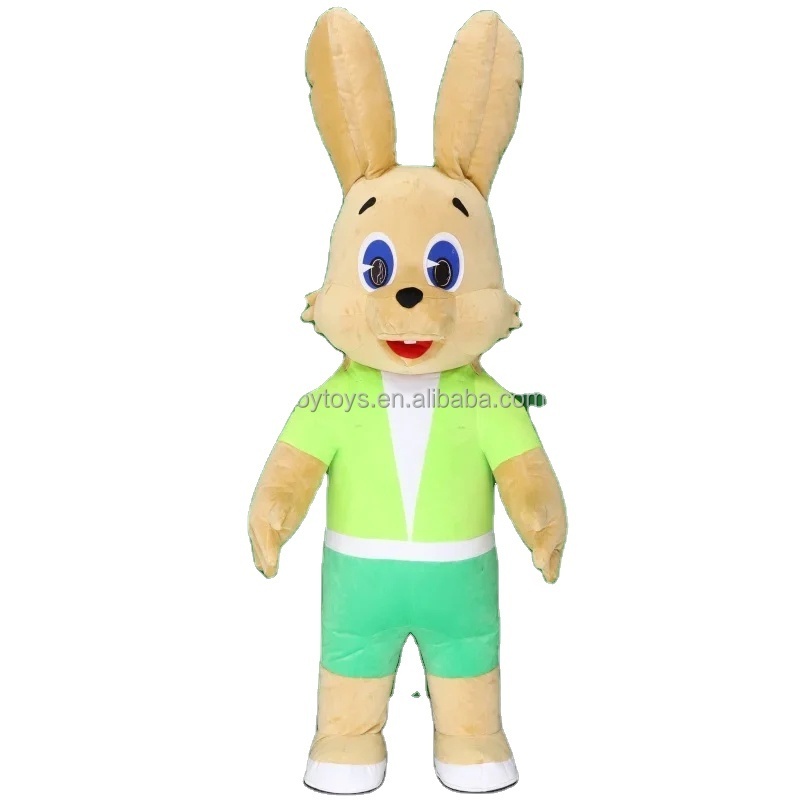 Cartoon Rabbit Inflatable Mascot Costume for Adults Wearing Plush Walking Advertising Campaign Mascot Carnival Props