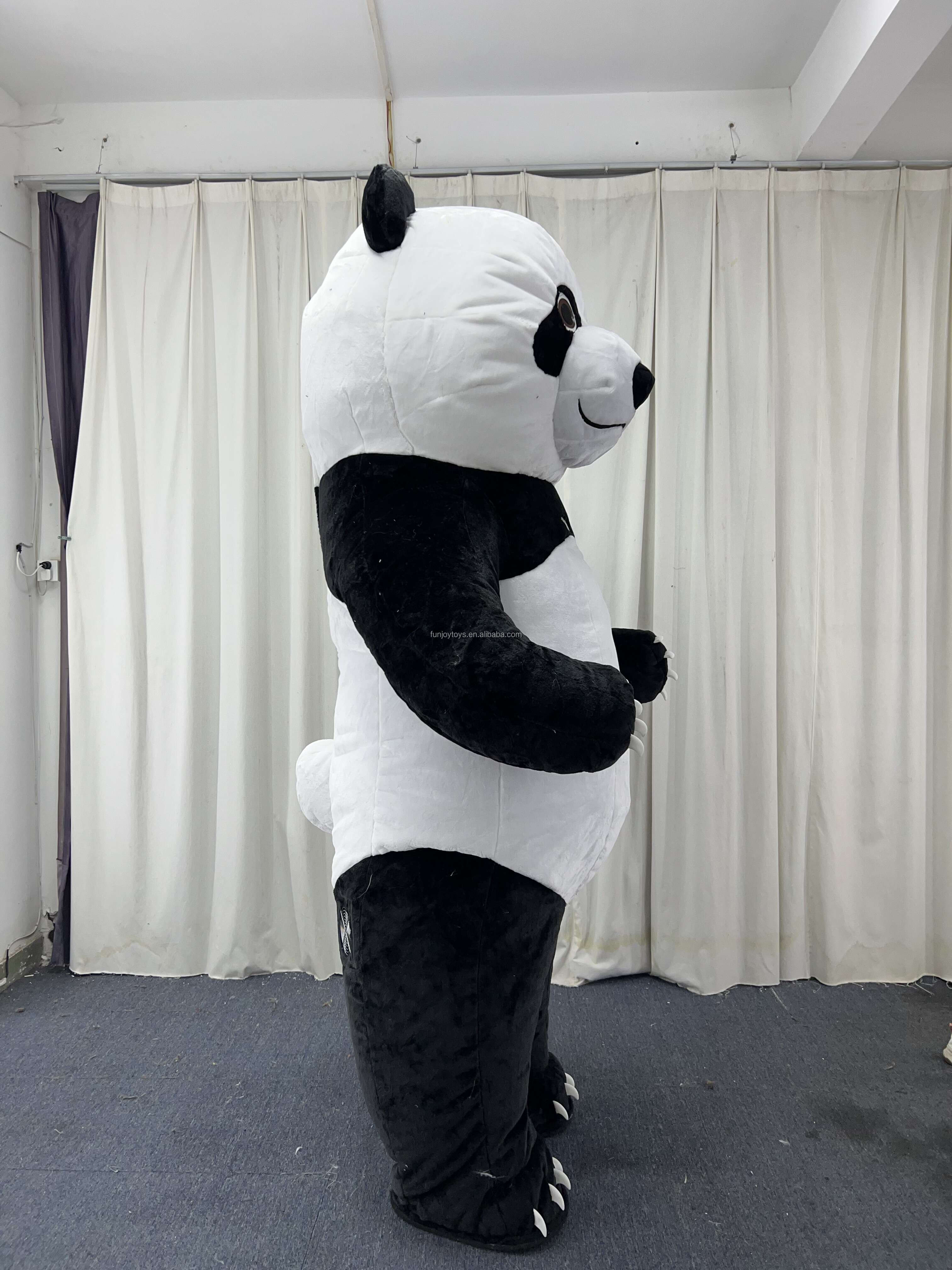 Summer 2/2.6/3meter short fur inflatable panda mascot costume for sale