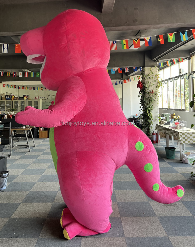 Cheap price inflatable mascot promotion adult cartoon pink barney inflatable mascot costume for sale