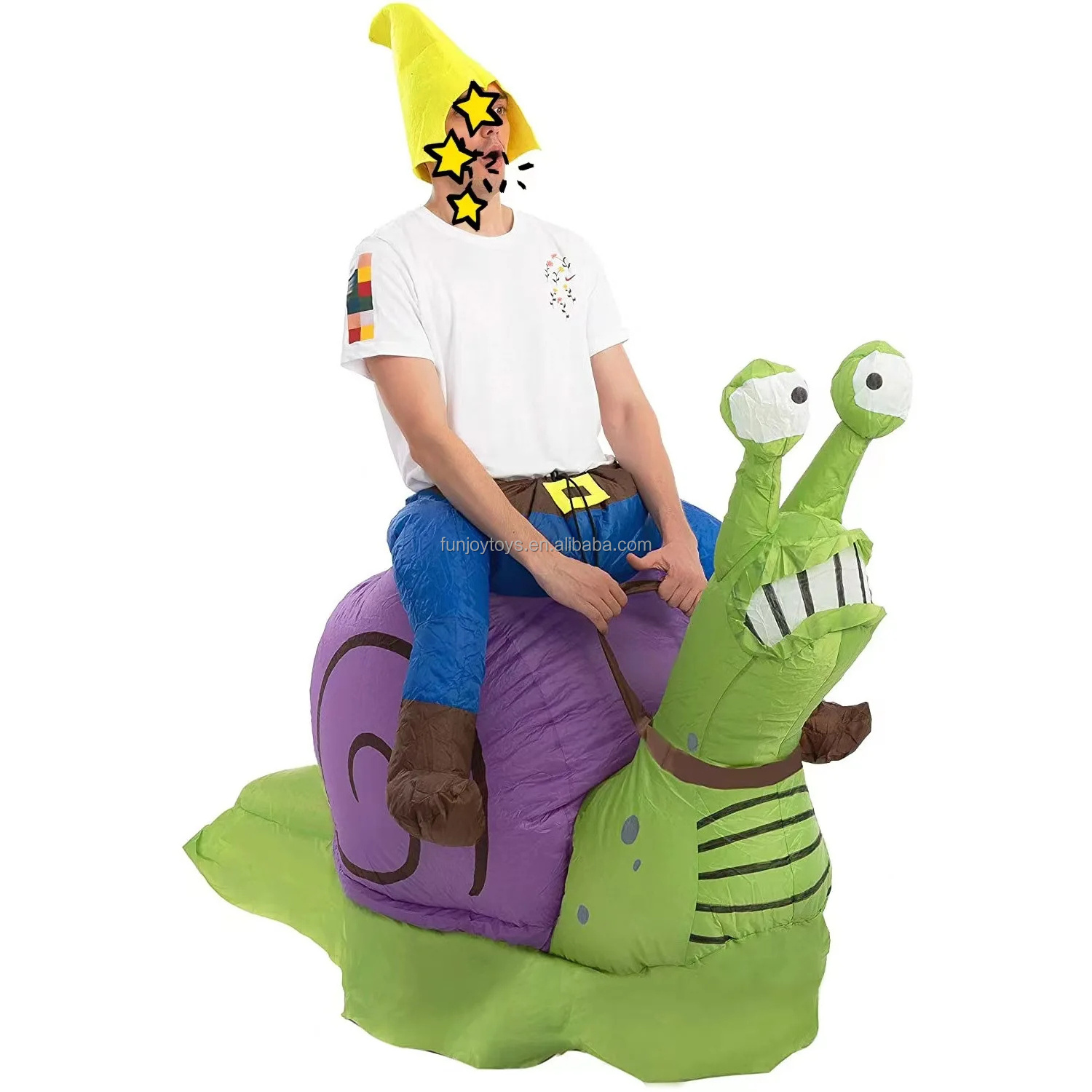 Halloween Funny Inflatable Ride Snail Costume Animal Cosplay Suit Suitable For Adult And Child Carnival Party