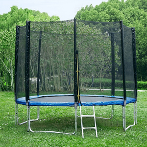 Funjump 10FT Quality Assurance Professional Indoor Round Trampoline with Safety Net and Ladder