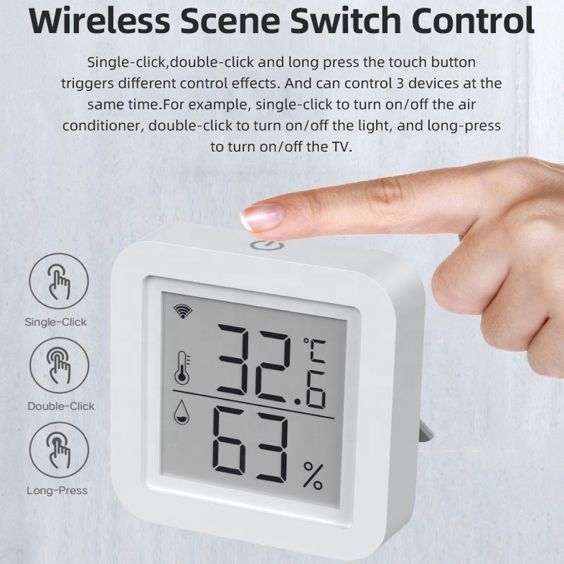 WIFI Tuya Temperature Humidity Sensor S15 Pro 3 in 1 Super Remote Hub Remote control + Wireless Scene Switch + Thermometer