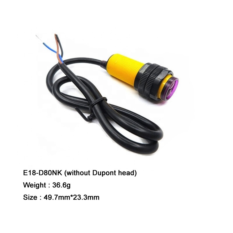 Smart Car E18-D80NK Infrared Obstacle Avoidance Sensor Proximity Switch 3-80cm with Optional DuPont Head