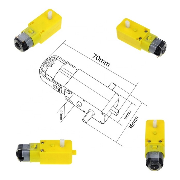 1:48 Double Shaft DC 3V-6V TT Gear Motor For Robot Smart Car