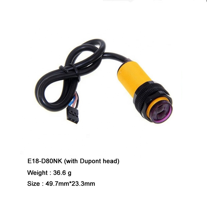 Smart Car E18-D80NK Infrared Obstacle Avoidance Sensor Proximity Switch 3-80cm with Optional DuPont Head