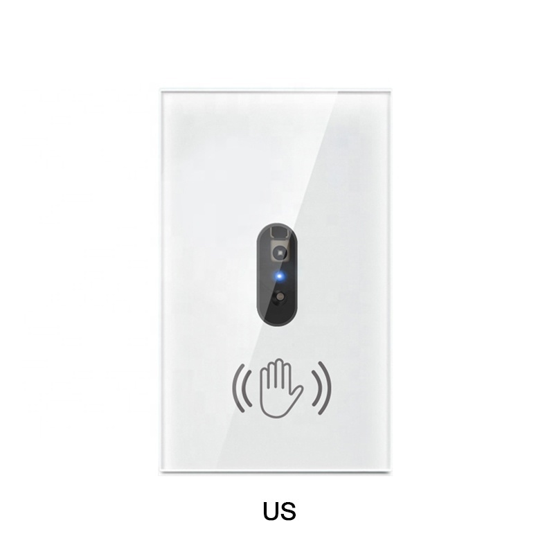 EU UK US Version Glass Panel Touchless Infrared Hand Wave Sensor Wall Switch For Light