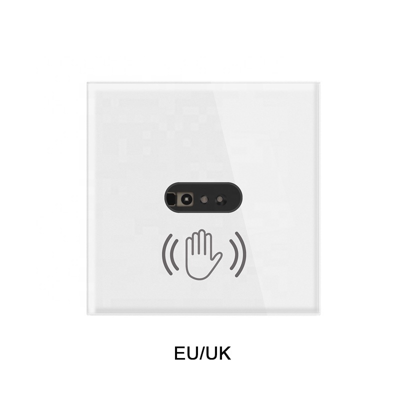 EU UK US Version Glass Panel Touchless Infrared Hand Wave Sensor Wall Switch For Light