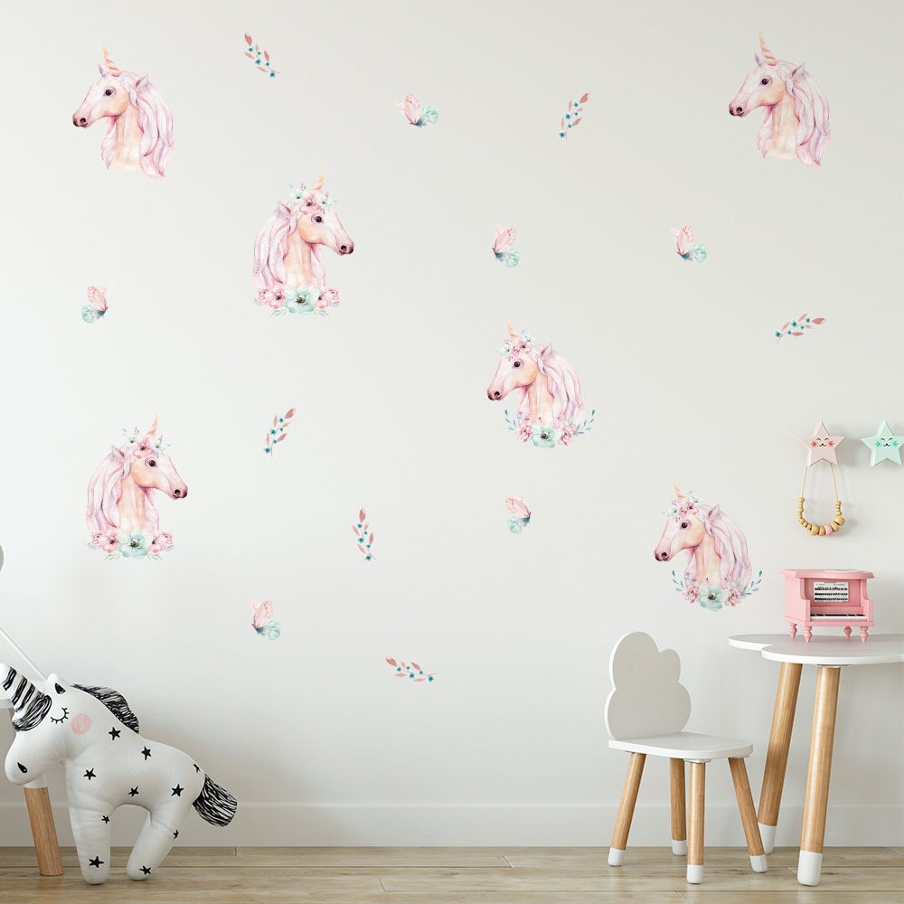 Funlife PA154 Unicorn Wall Sticker Peel&Stick Children Wall Decals Adhesive Cartoon Wall Sticker for kidsroom