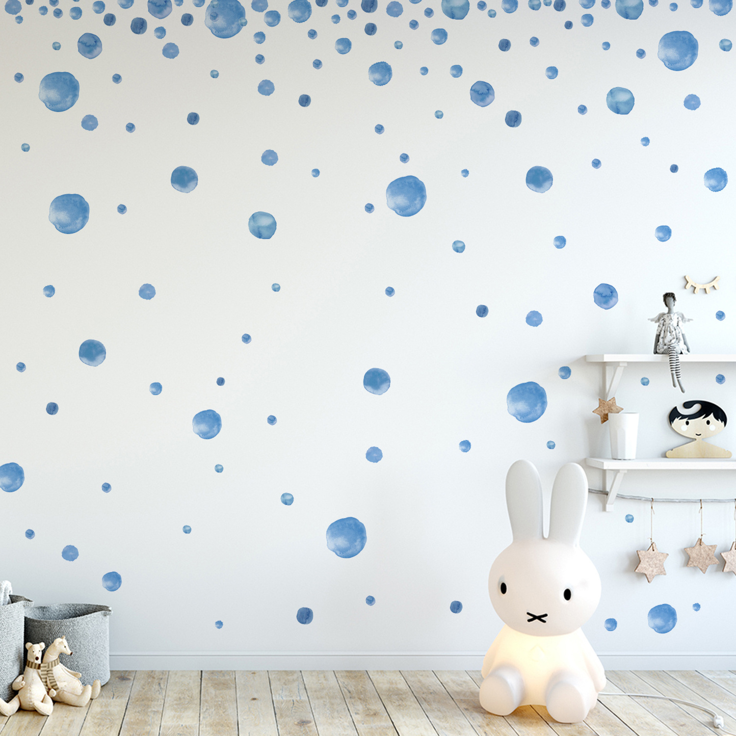 Funlife MEDWS008 Blue Polka Dots home decor wall stickers nursery room wall decoration sticker