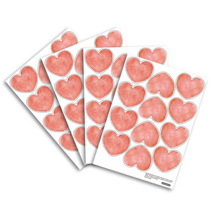 Funlife MEDWS024 Watercolor Light Red Heart Pattern Wall Decals Nursery room Wall Sticker