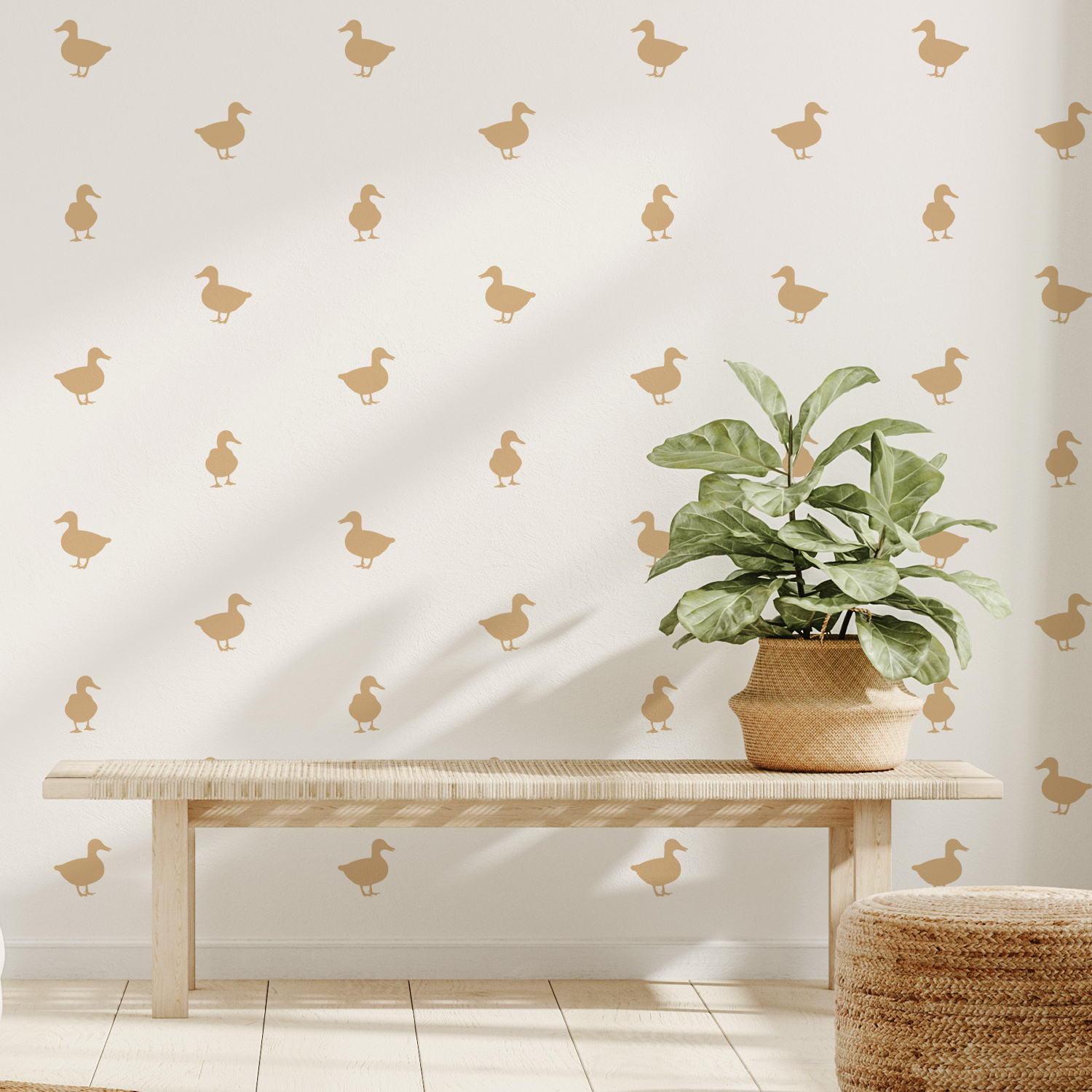 Funlife PA346 Yellow duck pattern cartoon decals  DIY  stickers for wall baby room decorative wall sticker